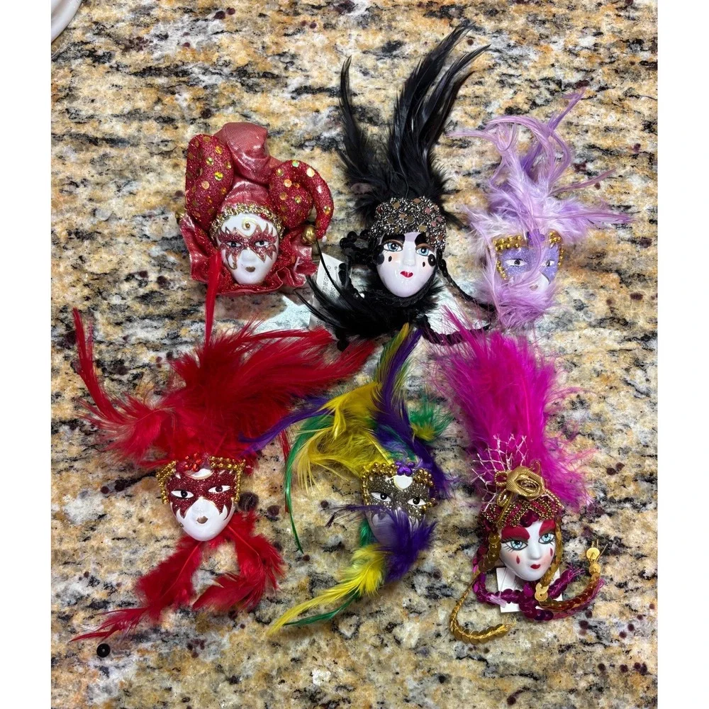 Mardi Gras Refrigerator Décor Magnets Masquerade Venetian Ornament party favor
